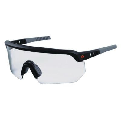 Skullerz Aegir Anti-Scratch Enhanced Anti-Fog Safety Glasses, Matte Black Half Frame, Clear Single Lens