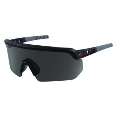 Skullerz Aegir Safety Glasses, Matte Black Half Frame, Smoke Single Lens