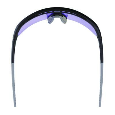 Skullerz Aegir Safety Glasses, Matte Black Half Frame, Mirrored Blue Single Lens