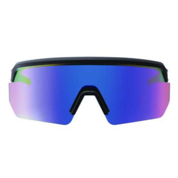 Skullerz Aegir Anti-Scratch/Enhanced Anti-Fog Safety Glasses, Black Nylon Impact Frame, Blue Mirror Polycarbonate Lens