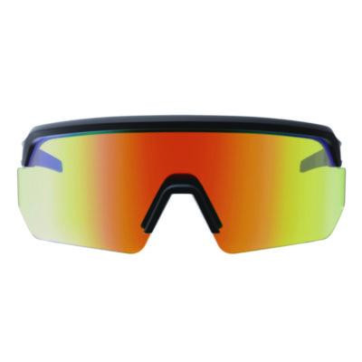 Skullerz Aegir Anti-Scratch Enhanced Anti-Fog Safety Glasses, Matte Black Half Frame, Mirrored Orange Single Lens