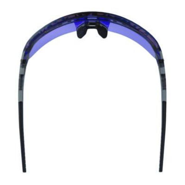 Skullerz Aegir Safety Glasses With Mirrored Lenses, Clear Smoke Nylon Impact Frame, Blue Mirror Polycarbonate Lens