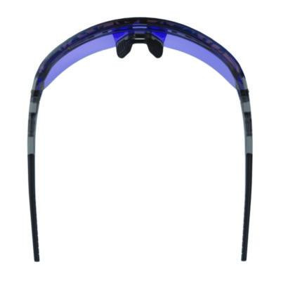 Skullerz Aegir Safety Glasses, Clear Smoke Half Frame, Mirrored Blue Single Lens