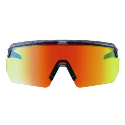 Skullerz Aegir Anti-Scratch Enhanced Anti-Fog Safety Glasses, Clear Smoke Half Frame, Mirrored Orange Single Lens
