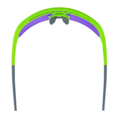 Skullerz Aegir Safety Glasses, Lime Half Frame, Mirrored Purple Single Lens