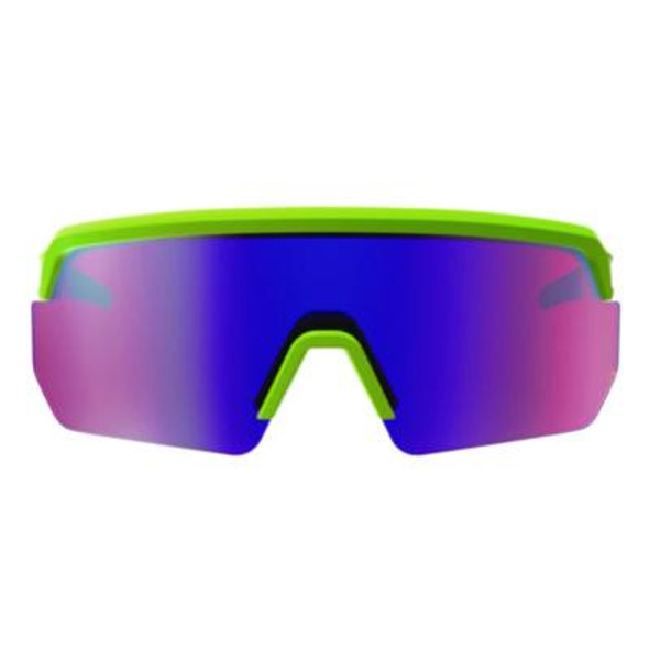 Skullerz Aegir Anti-Scratch/Anti-Fog Safety Glasses, Lime Nylon Impact Frame, Purple Mirror Polycarbonate Lens
