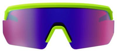 Skullerz Aegir Anti-Scratch Enhanced Anti-Fog Safety Glasses, Lime Half Frame, Polarized Mirrored Purple Single Lens