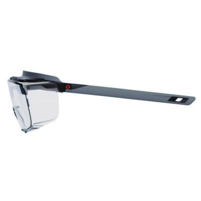 Skullerz Osmin Safety Glasses, Matte Black Half Frame Otg, Clear Single Lens