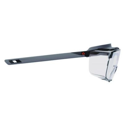 Skullerz Osmin Anti-Scratch Enhanced Anti-Fog Safety Glasses, Matte Black Half Frame Otg, Clear Single Lens