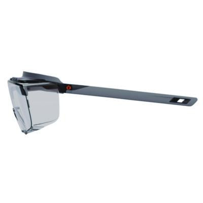 Skullerz Osmin Safety Glasses, Matte Black Half Frame Otg, Clear Single I/O Lens