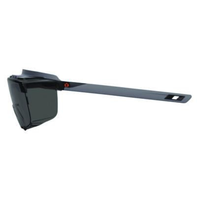 Skullerz Osmin Safety Glasses, Matte Black Half Frame Otg, Smoke Single Lens