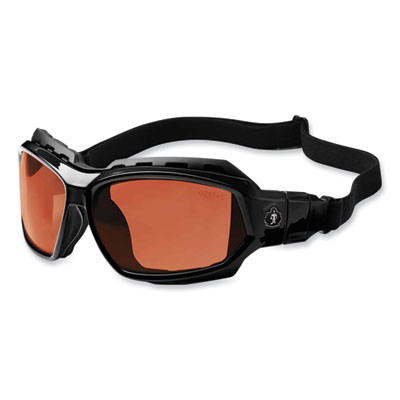 Skullerz Loki Safety Glasses/Goggles, Black Full Frame, Polarized Copper Dual Lens