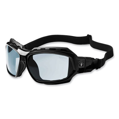 Skullerz Loki Safety Glasses/Goggles, Black Full Frame, Clear Dual Anti-Fog I/O Lens