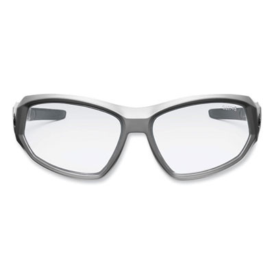 Skullerz Loki Safety Glasses/Goggles, Matte Gray Full Frame, Clear Dual Anti-Fog Lens