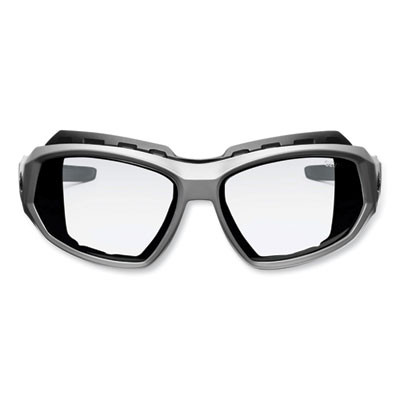 Skullerz Loki Safety Glasses/Goggles, Matte Gray Full Frame, Clear Dual Anti-Fog Lens