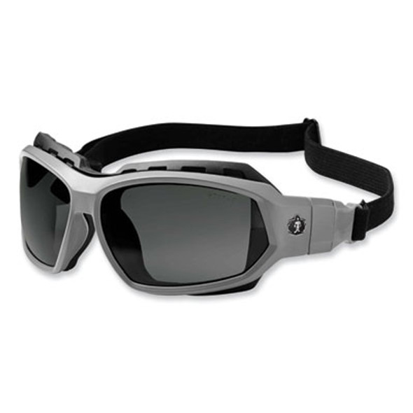 Skullerz Loki Safety Glasses/Goggles, Matte Gray Nylon Impact Frame, Polarized Smoke Polycarbonate Lens