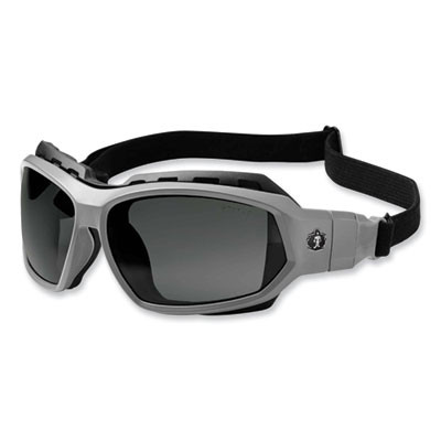 Skullerz Loki Safety Glasses/Goggles, Matte Gray Full Frame, Polarized Smoke Dual Lens
