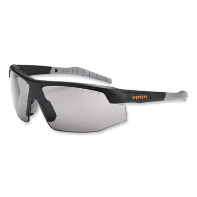 Skullerz Skoll Safety Glasses, Matte Black Half Frame, Smoke Single Lens