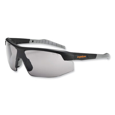 Skullerz Skoll Safety Glasses, Fog-Off Technology, Matte Black Half Frame, Smoke Single Lens