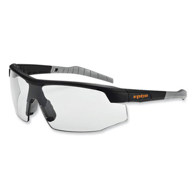 Skullerz Skoll Safety Glasses, Fog-Off Technology, Matte Black Half Frame, Clear Single I/O Lens