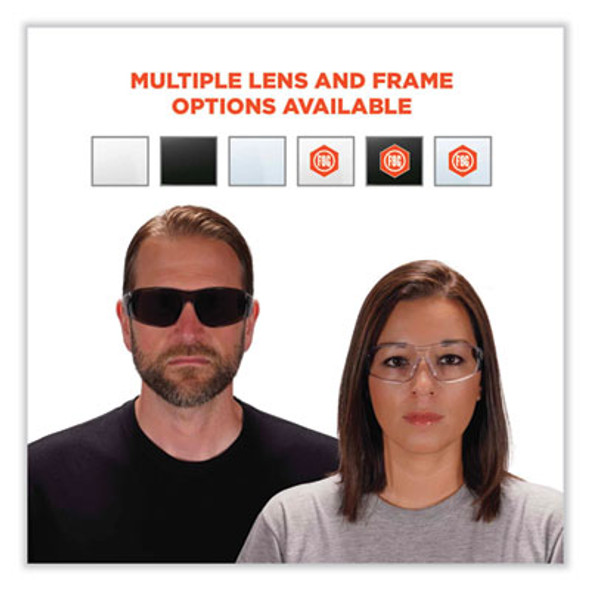 Skullerz Saga Frameless Safety Glasses, Black Nylon Impact Frame, Anti-Fog Indoor/Outdoor Polycarbonate Lens