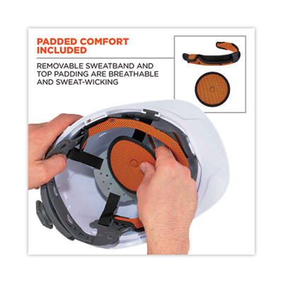 Skullerz 8970 Class E Hard Hat Cap Style, 4-Point Standard Ratchet Suspension, One Size Fits Most (6.5 To 8), Orange