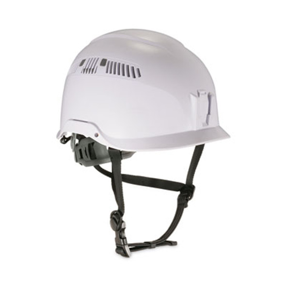 Skullerz 8975 Class C Safety Helmet, 6-Point Ratchet Suspension, White
