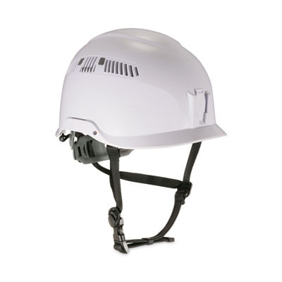 Skullerz 8975 Class C Safety Helmet, Vented, Micro Front Brim, 6-Point Standard Ratchet, One Size Fits Most (6.5 To 8), White