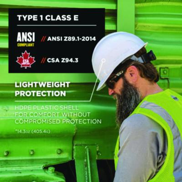 Skullerz 8967 Class E Lightweight Cap-Style Hard Hat, 6-Point Rachet Suspension, Lime