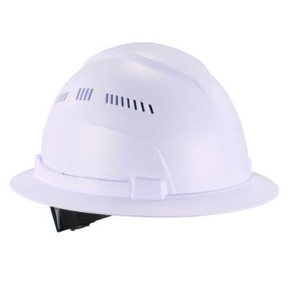 Skullerz 8968 Class C Lightweight Full Brim Hard Hat, Adjustable Venting, 6-Point Rachet Suspension, White