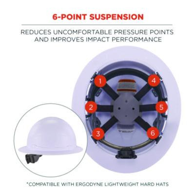 Skullerz 8986 6-Point Hard Hat Suspension Replacement, Gray