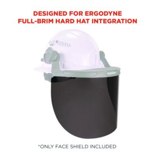Skullerz 8998 Anti-Scratch/Anti-Fog Face Shield Replacement For Full Brim Hard Hat, Smoke Lens