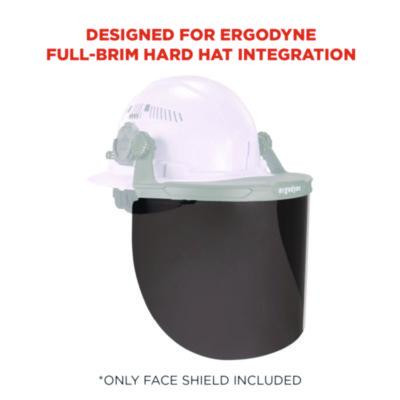 Skullerz 8998 Anti-Scratch/Anti-Fog Face Shield Replacement For Full Brim Hard Hat, Smoke Lens