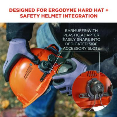 Skullerz 8880 Nrr 26Db Hard Hat Mounted Earmuffs, Cap-Style Front Brim, 26 Db Nrr, Black/Red