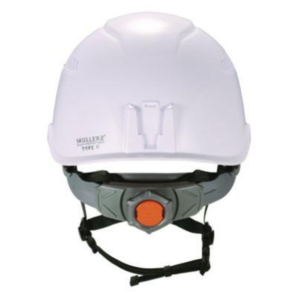 Skullerz 8977 Class C Safety Helmet With Adjustable Venting, 6-Point Rachet Suspension, White