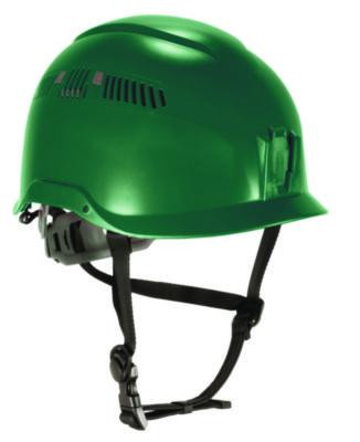 Skullerz 8977 Class C Safety Helmet With Adjustable Venting, Brimless, 6-Point Ratchet, One Size Fits Most (6.5 To 8), Green