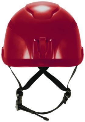 Skullerz 8977 Class C Safety Helmet With Adjustable Venting, Brimless, 6-Point Ratchet, One Size Fits Most (6.5 To 8), Red