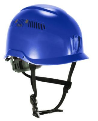 Skullerz 8977 Class C Safety Helmet With Adjustable Venting, Brimless, 6-Point Ratchet, One Size Fits Most (6.5 To 8), Blue