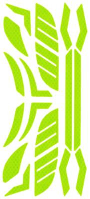 Skullerz 8961 Reflective Hard Hat And Safety Helmet Sticker Kit, 18 Assorted Stickers, Yellow