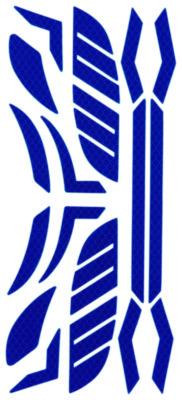 Skullerz 8961 Reflective Hard Hat And Safety Helmet Sticker Kit, 18 Assorted Stickers, Blue