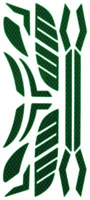 Skullerz 8961 Reflective Hard Hat And Safety Helmet Sticker Kit, 18 Assorted Stickers, Green