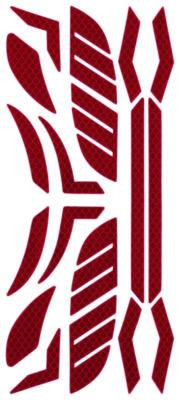 Skullerz 8961 Reflective Hard Hat And Safety Helmet Sticker Kit, 18 Assorted Stickers, Red