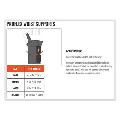 Proflex 4010 Double Strap Wrist Support, X-Large, Fits Right Hand, Black