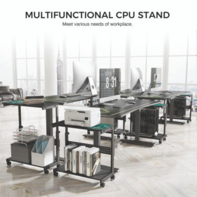 Cpu Holder, Supports 88.2 Lbs, 25.19 x 11.81 x 22.56 To 28.56, Black