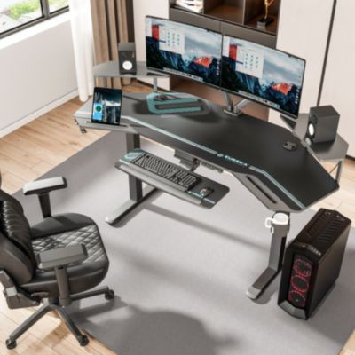 Aero Standing Desk, 71.93" x 29.93" x 34.62" To 53.18", Black