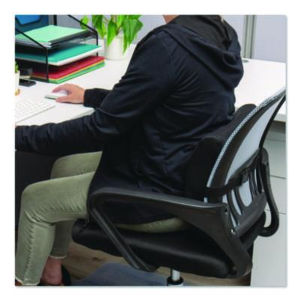 Memory Foam Ergonomic Lumbar Support Chair Cushion, 4 x 13.5 x 12.25, Black