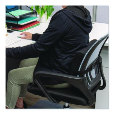 Memory Foam Ergonomic Lumbar Support Chair Cushion, 4 x 13.5 x 12.25, Black