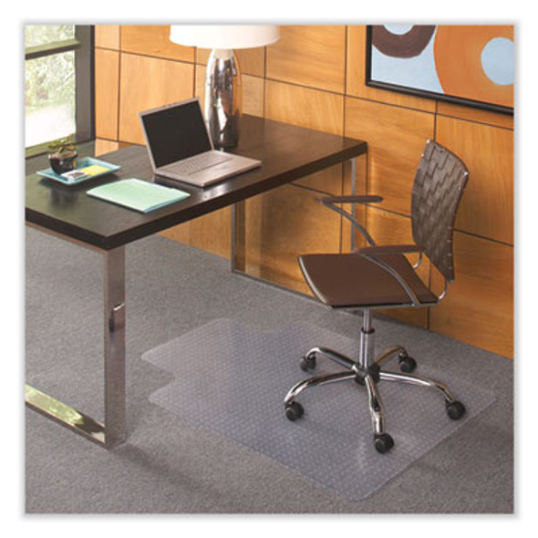 Everlife Chair Mat For Flat Pile Carpeted Floors, Rectangular With Lip, 36" x 48", Clear