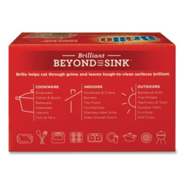 Steel Wool Soap Pads, 2.5 x 3, Gray/Pink, 4 Pads/Box, 12 Boxes/Carton