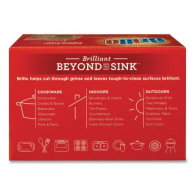 Steel Wool Soap Pads, 2.5 x 3, Gray/Pink, 4 Pads/Box, 12 Boxes/Carton